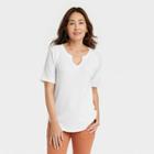 Women's Short Sleeve Thermal Top - Knox Rose White