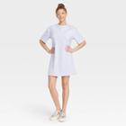 Women's Elbow Sleeve Knit T-shirt Dress - A New Day Light Purple