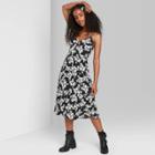 Women's Floral Print Sleeveless Tiered Dress - Wild Fable Black