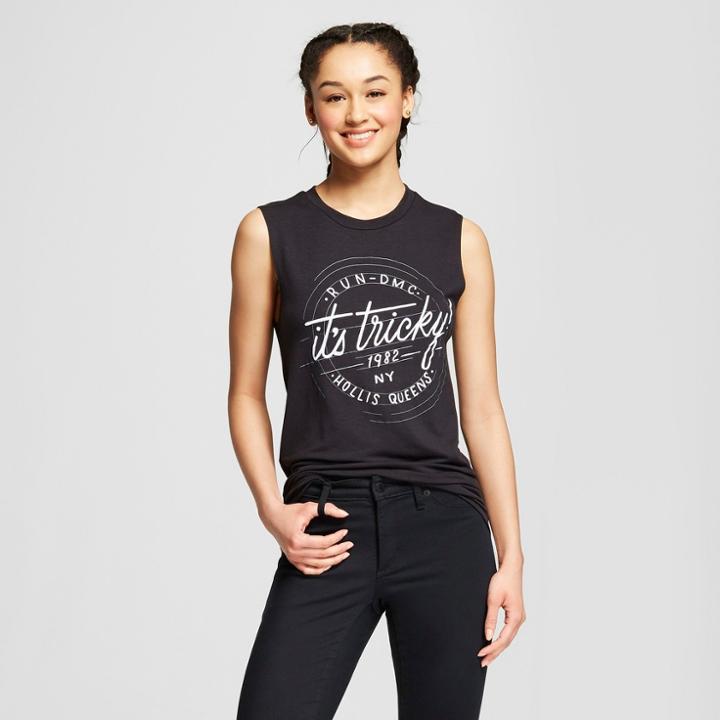 Bravado Women's Run Dmc Silhouette Graphic Tank Top (juniors') Black