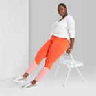 Women's Plus Size High-waisted Leggings - Wild Fable Tangerine Tie-dye