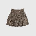 Women's Plus Size Smocked Ruffle A-line Mini Skirt - Who What Wear Brown