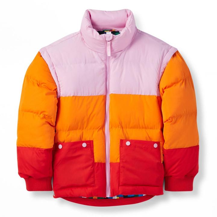 Kids' Adaptive Color Block Puffer Jacket - Lego Collection X Target Pink/orange/red