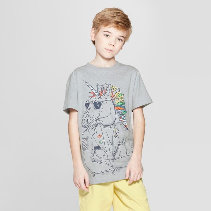 Boys' Unicorn Short Sleeve Graphic T-shirt - Cat & Jack Gray