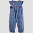 Baby Girls' Floral Chambray Jumpsuit - Just One You Made By Carter's Blue Newborn, Girl's