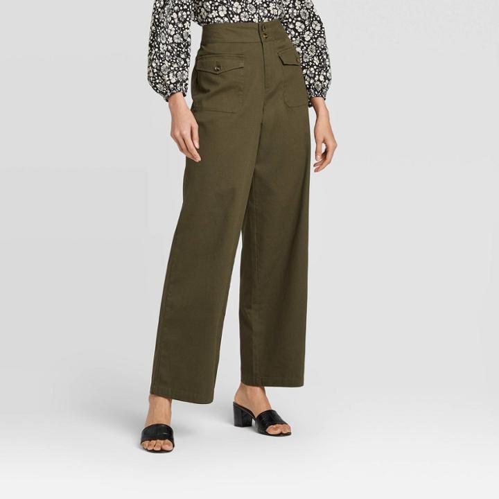 Women's Mid-rise Relaxed Trouser - Who What Wear Green