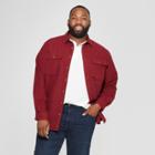 Men's Big & Tall Long Sleeve Pocket Flannel Button-down Shirt - Goodfellow & Co Berry Cobbler
