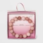 Semi-precious Real Pyrite Beaded Stretch Bracelet - A New Day Peach Orange