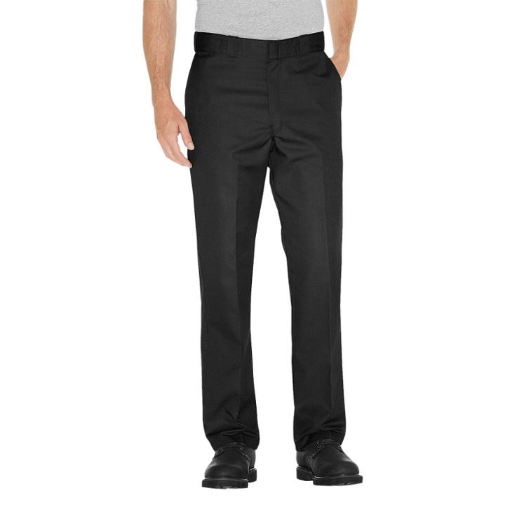 Dickies Men's Regular Straight Fit Twill Work Pants With Extra Pocket- Black