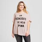 Women's Mean Girls Plus Size On Wednesdays We Wear Pink Short Sleeve Graphic T-shirt (juniors') - Pink