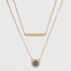 Sugarfix By Baublebar Gold Bar And Pendant Layered Necklace - Light Gray, Girl's