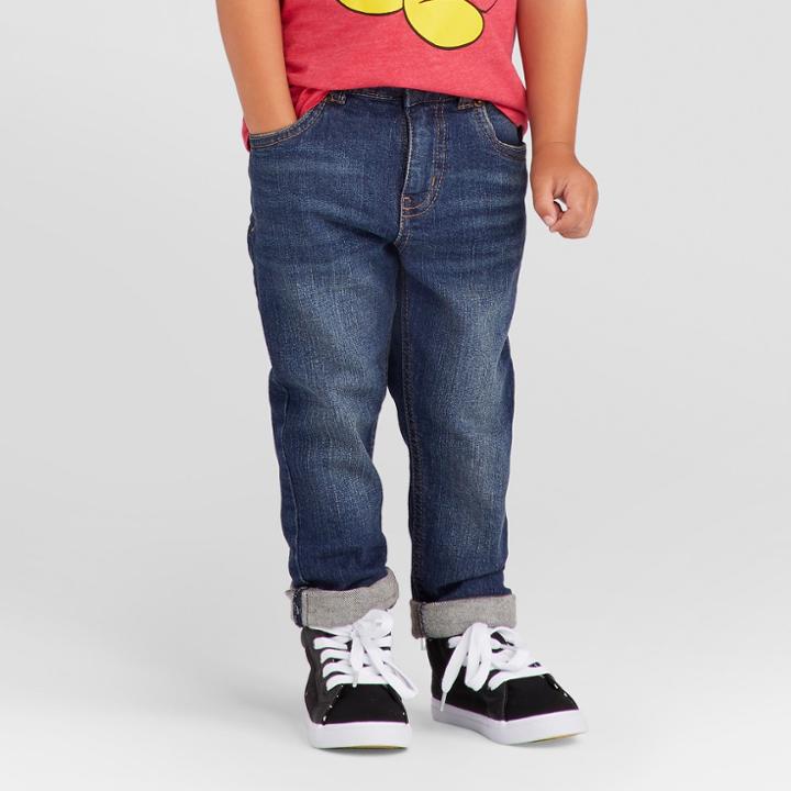 Toddler Boys' Skinny Adjustable Waist Jean Pants - Cat & Jack Blue