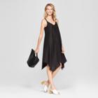 Women's Pom Trim Handkerchief Hem Dress - Chiasso - Black