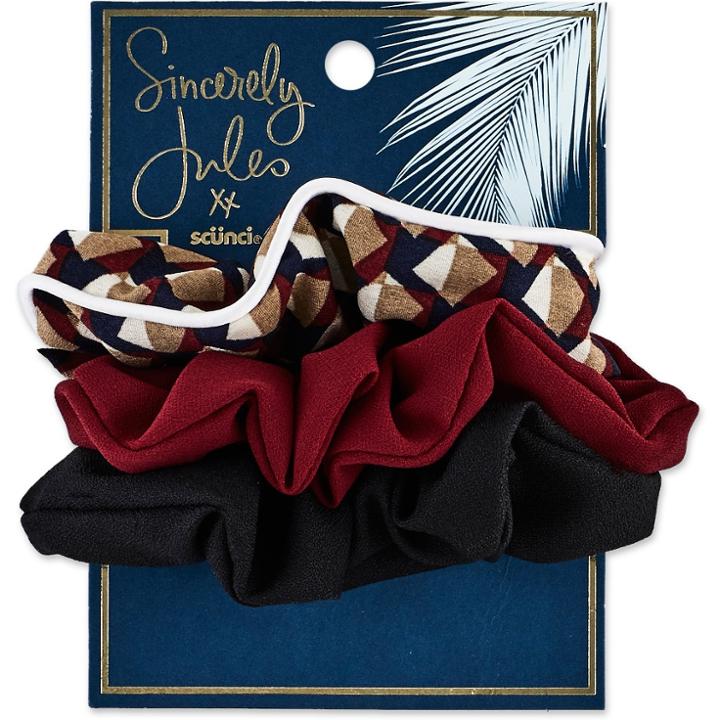 Sincerely Jules By Scunci Sincerely Jules By Scnci Printed And Solid Scrunchies - 2pk,