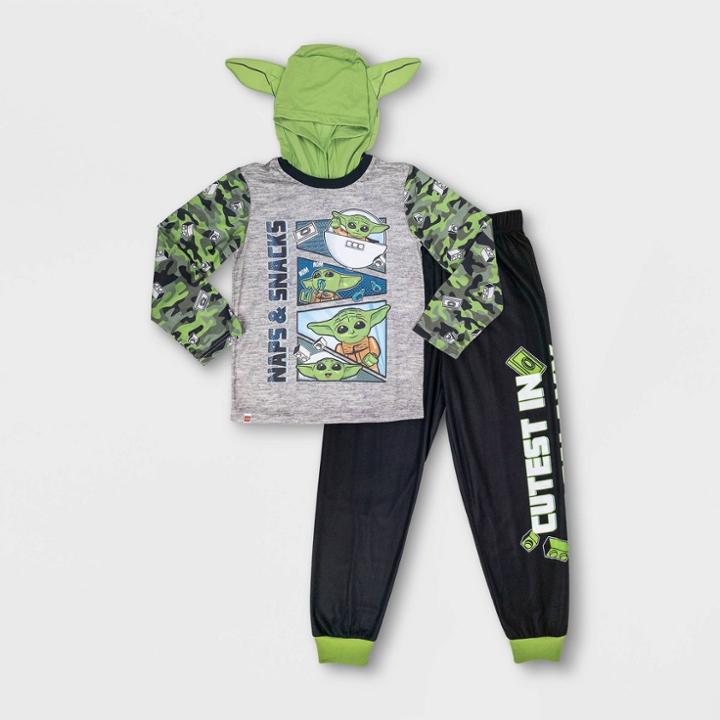 Boys' Lego Star Wars: The Mandalorian The Child 2pc Hooded Pajama Set - Green