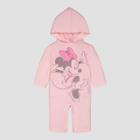 Baby Girls' Disney Minnie Hooded Coverall - Pink