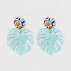 Sugarfix By Baublebar Beads Resin Monstera Leaf Earrings, Women's,