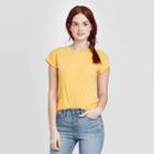 Women's Standard Fit Short Sleeve Crewneck T-shirt - Universal Thread Gold