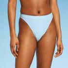 Women's Mid-waist Extra High Leg Cheeky Bikini Bottom - Wild Fable Blue Xxs