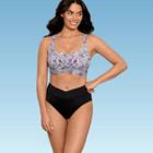Women's Slimming Control Wrap-front Bikini Top - Beach Betty By Miracle Brands Blue Floral