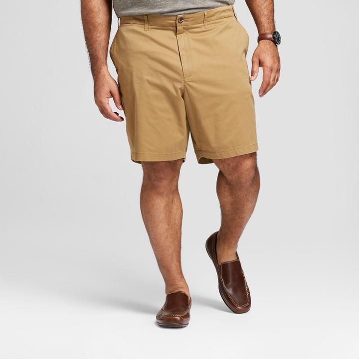 Men's Big & Tall 10.5 Linden Flat Front Shorts - Goodfellow & Co Dark Khaki