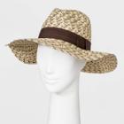 Women's Straw Panama Hat - A New Day Olive, Size:
