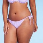 Women's Side-tie Adjustable Coverage High Leg Bikini Bottom - Wild Fable