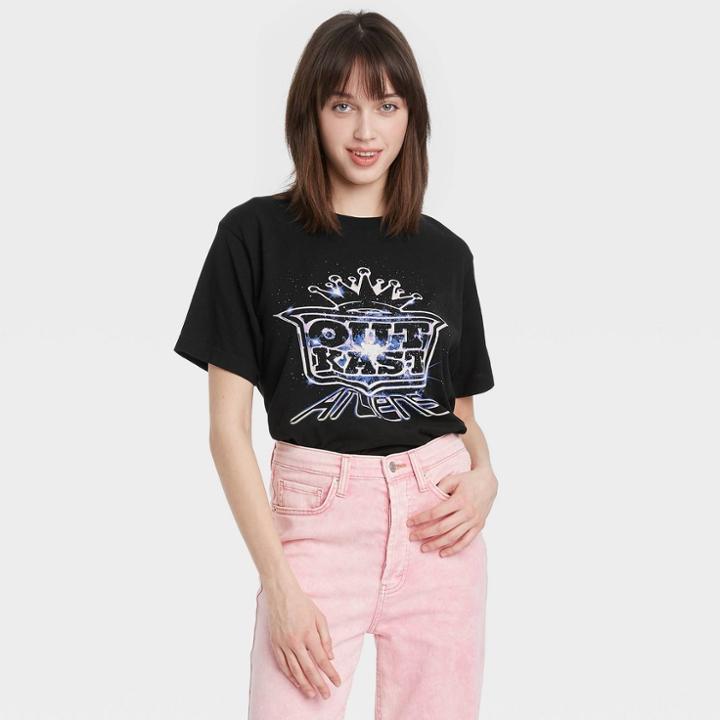 Women's Outkast Plus Size Short Sleeve Oversized Graphic T-shirt - Black