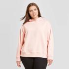 Women's Plus Size Hooded Fleece Sweatshirt - A New Day Pink