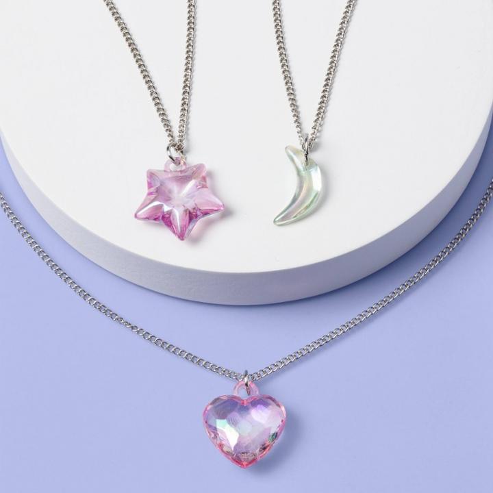 More Than Magic Girls' 3pk Heart And Moon Necklace Set - More Than