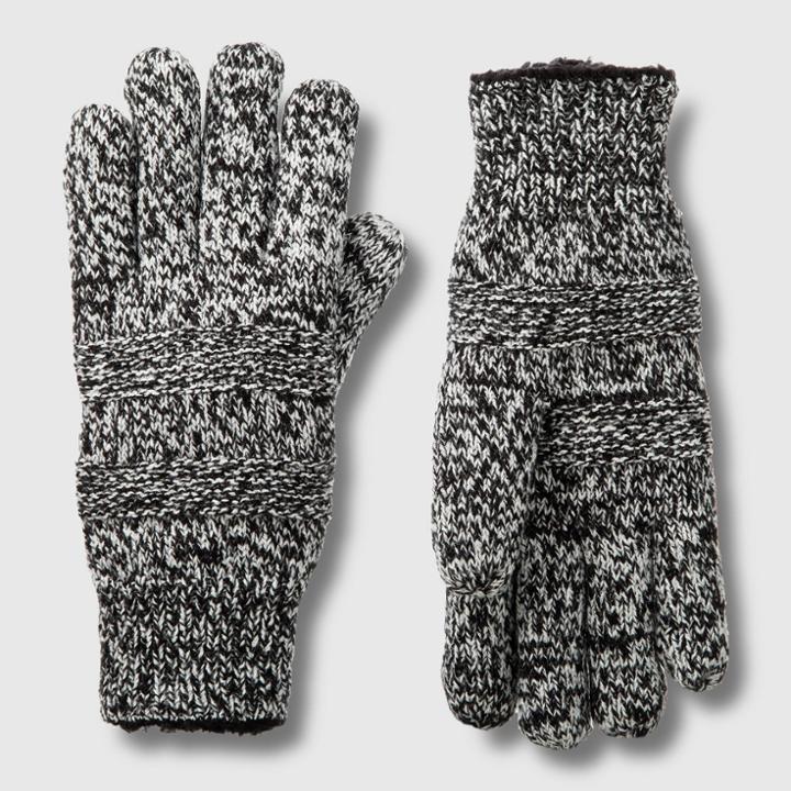 Isotoner Women's Smartdri Textured Knit Glove With Sherpasoft Spill - Ivory
