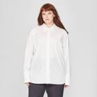 Target Women's Plus Size Long Sleeve Button-down Collared Shirt - Prologue White X