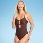 Shade & Shore Women's Center Front Double Cut Out One Piece Swimsuit - Shade &