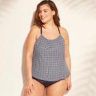 Women's Plus Size Racerback Tankini - Kona Sol Navy (blue)/white