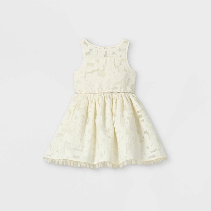 Mia & Mimi Toddler Girls' Floral Tulle Tank Dress - White