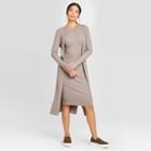 Women's Long Sleeve Open Front Cardigan - Prologue Khaki Xs, Women's, Gray