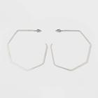 Open Flattened Hexagon Hoop Earrings - Universal Thread Silver, Women's,