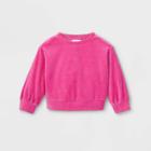 Toddler Girls' Velour Pullover Sweatshirt - Cat & Jack Pink