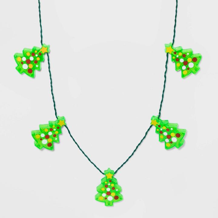 Charlotte Christmas Tree Light Up Strand Necklaces - Green, Women's