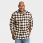 Men's Big & Tall Plaid Standard Fit Long Sleeve Button-down Shirt - Goodfellow & Co Chalk White