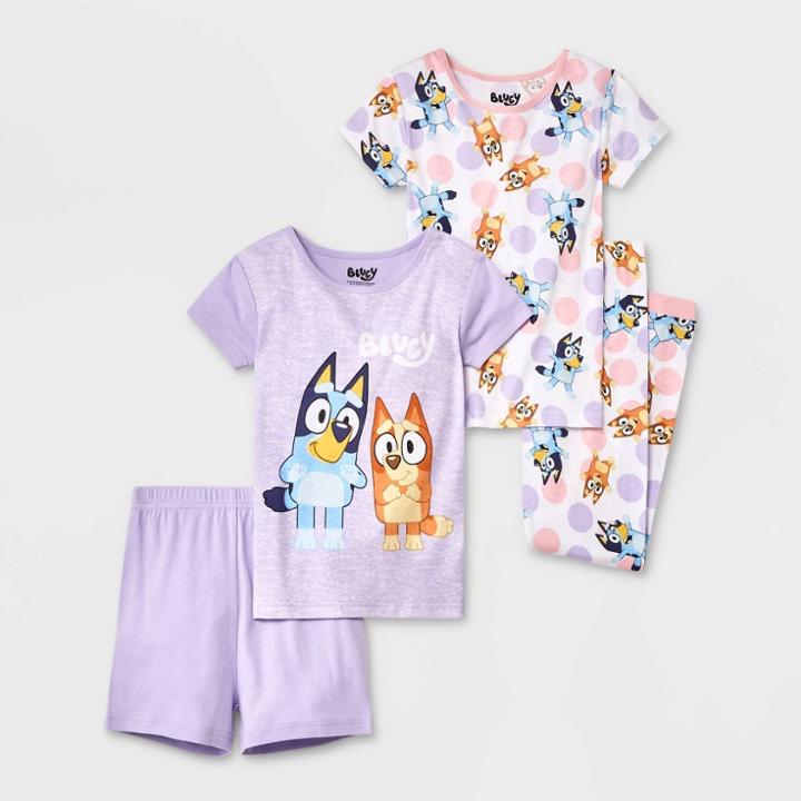 Girls' 4pc Bluey Pajama