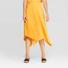 Women's Mid-rise Scarf Hem Midi Skirt - Who What Wear Gold