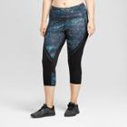 Women's Plus-size Embrace Run Capri Leggings - C9 Champion - Blue/starry Dot Print,