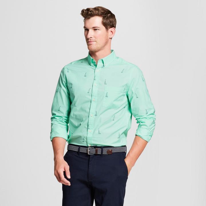 Men's Standard Fit Northrop Long Sleeve Button-down Shirt - Goodfellow & Co
