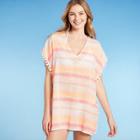 Juniors' Pom Pom Trim Cover Up Dress - Xhilaration Fresh White