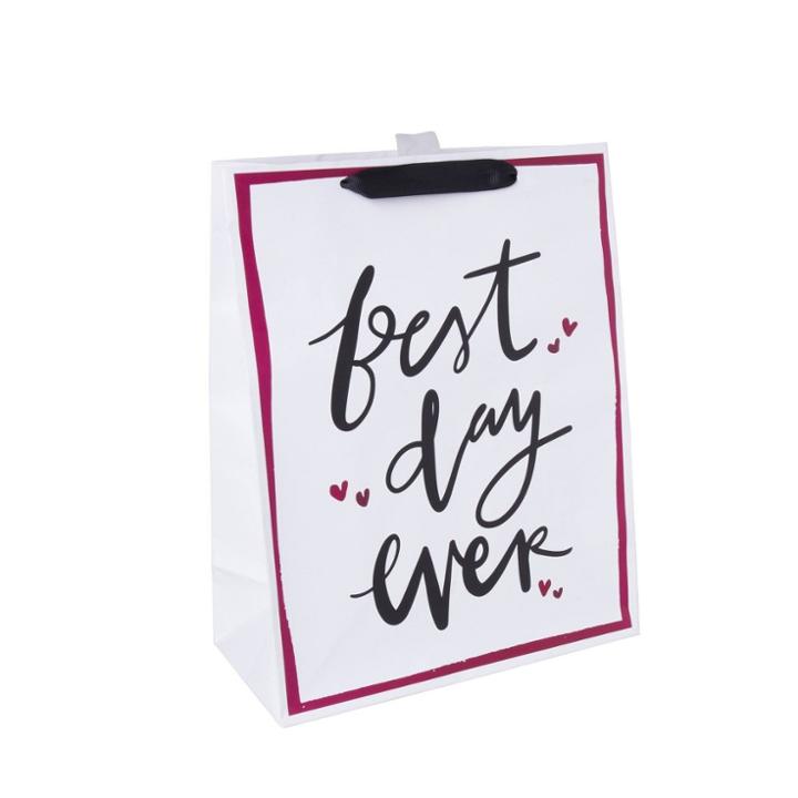 Spritz Large Best Day Ever Gift Bag White -