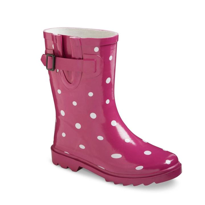 No Brand Girls' Novel Dot Rain Boots - Pink