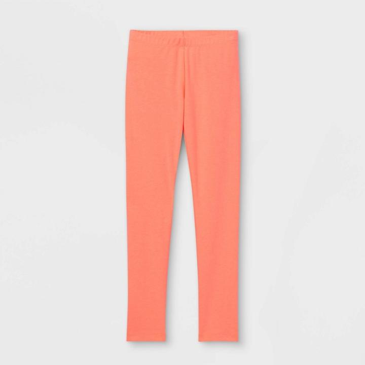 Girls' Leggings - Cat & Jack Neon Peach