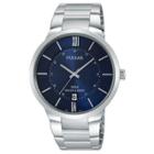 Men's Pulsar Calendar Watch - Silver Tone With Blue Dial - Ps9355x