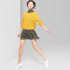 Women's Rolled Crewneck Sweater - Wild Fable Yellow